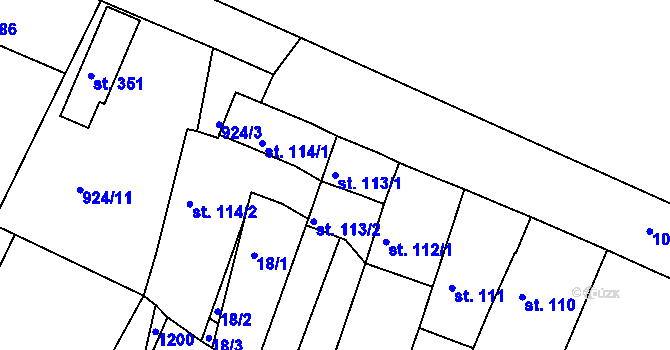 Parcela st. 113/1 v KÚ Herálec, Katastrální mapa