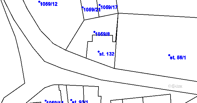Parcela st. 132 v KÚ Herálec, Katastrální mapa