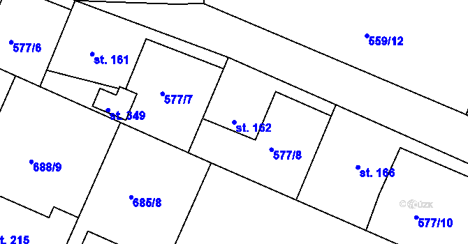 Parcela st. 162 v KÚ Herálec, Katastrální mapa