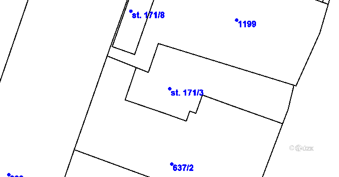 Parcela st. 171/3 v KÚ Herálec, Katastrální mapa