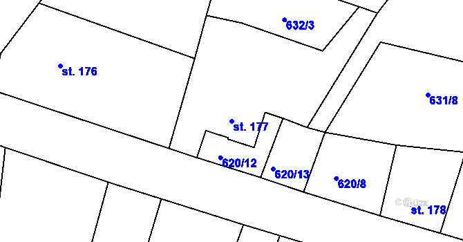 Parcela st. 177 v KÚ Herálec, Katastrální mapa
