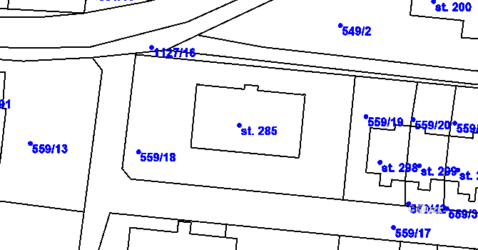 Parcela st. 285 v KÚ Herálec, Katastrální mapa