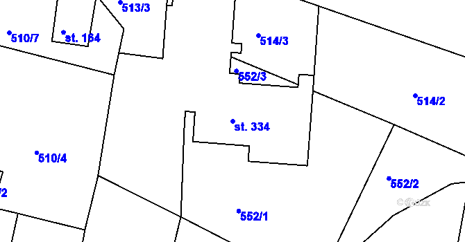 Parcela st. 334 v KÚ Herálec, Katastrální mapa