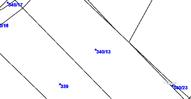 Parcela st. 340/13 v KÚ Herálec, Katastrální mapa