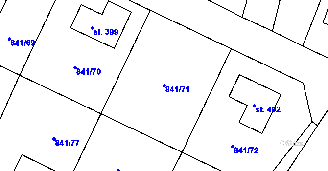Parcela st. 841/71 v KÚ Herálec, Katastrální mapa