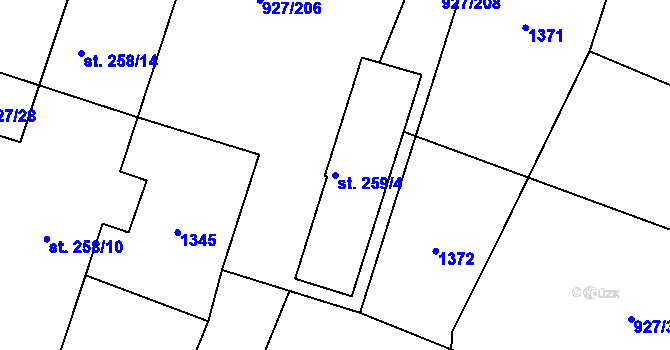 Parcela st. 259/4 v KÚ Herálec, Katastrální mapa