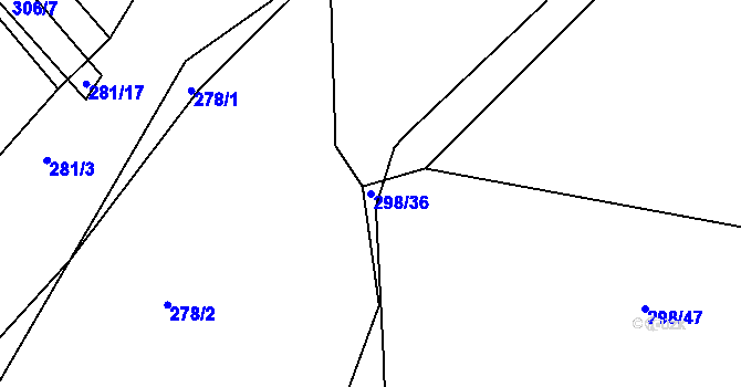 Parcela st. 298/36 v KÚ Herálec, Katastrální mapa