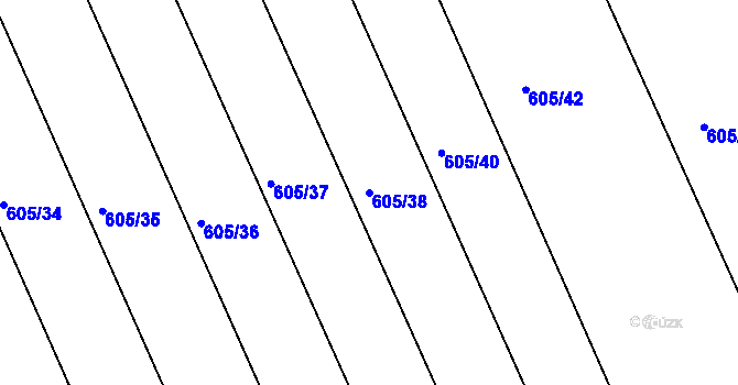 Parcela st. 605/38 v KÚ Herálec, Katastrální mapa