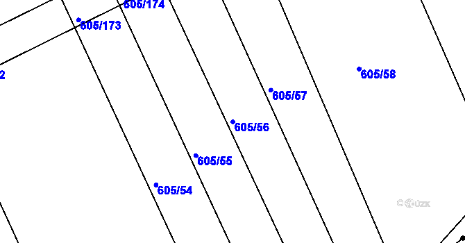 Parcela st. 605/56 v KÚ Herálec, Katastrální mapa
