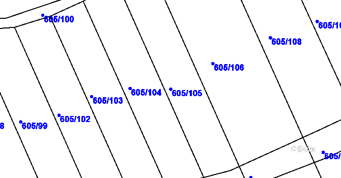 Parcela st. 605/105 v KÚ Herálec, Katastrální mapa