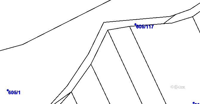 Parcela st. 605/112 v KÚ Herálec, Katastrální mapa