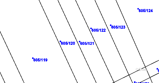 Parcela st. 605/121 v KÚ Herálec, Katastrální mapa