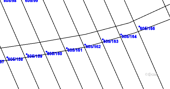 Parcela st. 605/162 v KÚ Herálec, Katastrální mapa