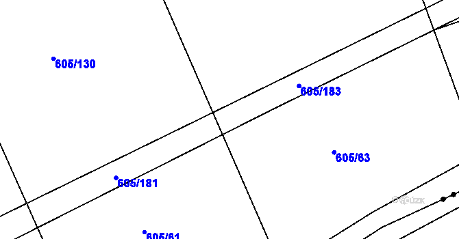Parcela st. 605/182 v KÚ Herálec, Katastrální mapa