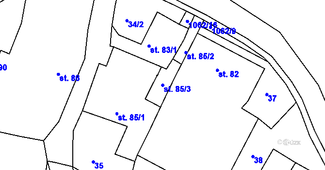 Parcela st. 85/3 v KÚ Herálec, Katastrální mapa