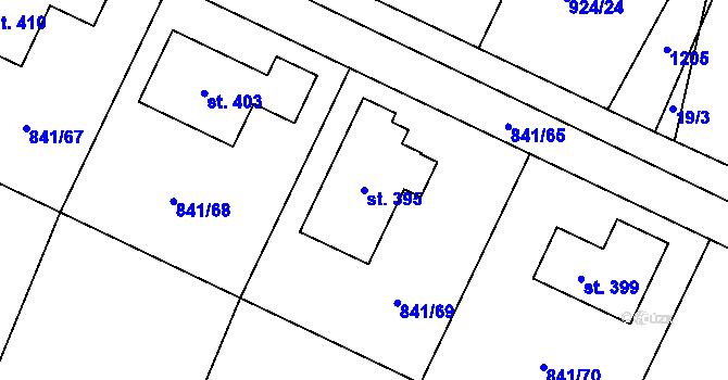Parcela st. 395 v KÚ Herálec, Katastrální mapa