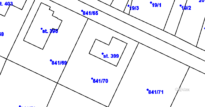Parcela st. 399 v KÚ Herálec, Katastrální mapa