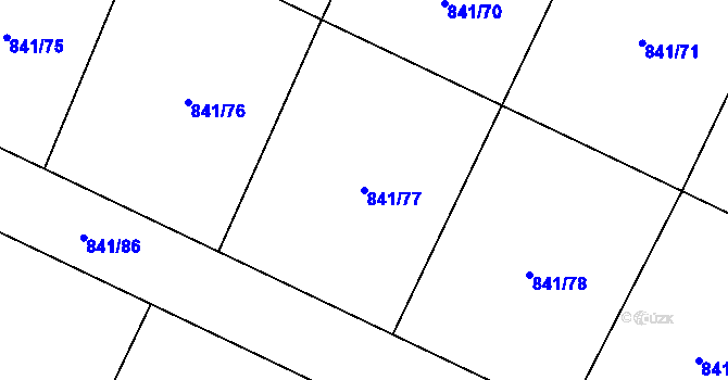 Parcela st. 841/77 v KÚ Herálec, Katastrální mapa