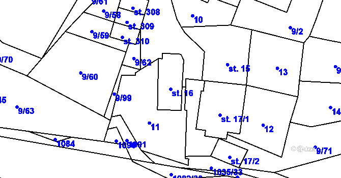 Parcela st. 16 v KÚ Český Herálec, Katastrální mapa