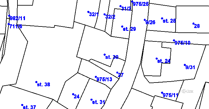 Parcela st. 30 v KÚ Český Herálec, Katastrální mapa