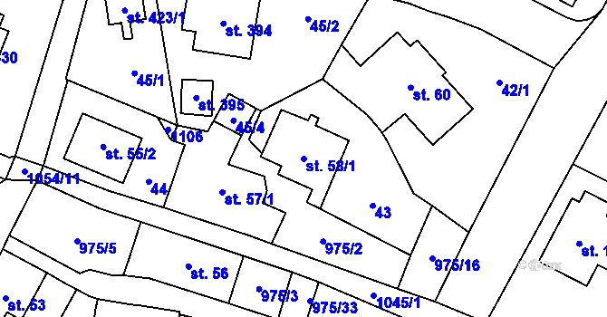 Parcela st. 58/1 v KÚ Český Herálec, Katastrální mapa