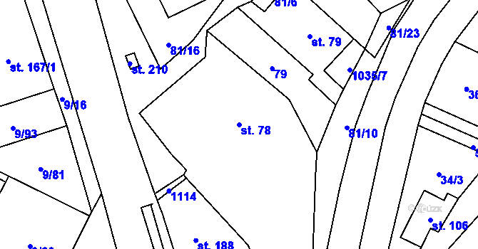 Parcela st. 78 v KÚ Český Herálec, Katastrální mapa