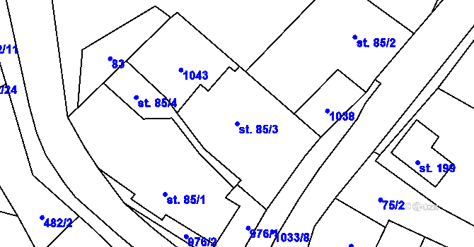 Parcela st. 85/3 v KÚ Český Herálec, Katastrální mapa