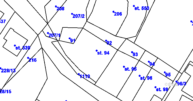 Parcela st. 94 v KÚ Český Herálec, Katastrální mapa