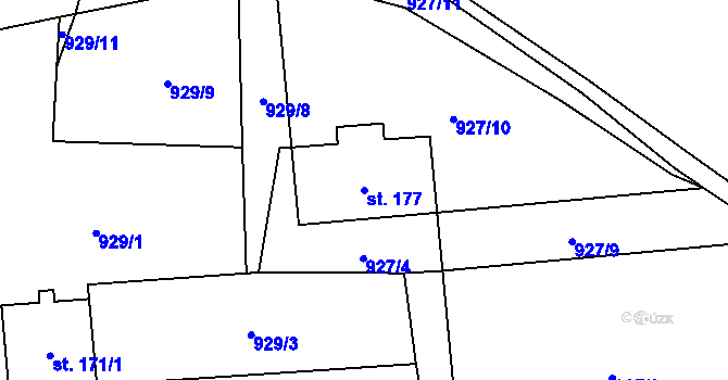 Parcela st. 177 v KÚ Český Herálec, Katastrální mapa