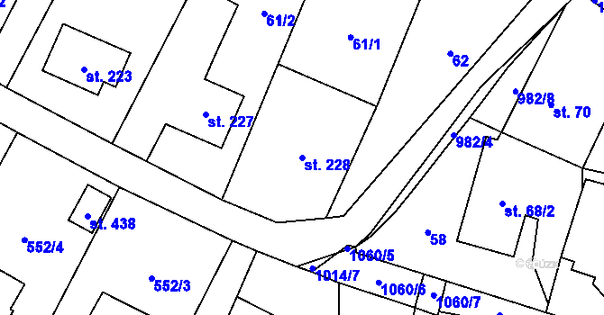 Parcela st. 228 v KÚ Český Herálec, Katastrální mapa