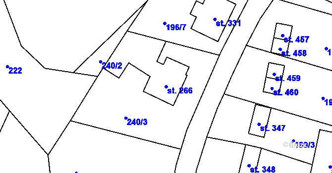Parcela st. 266 v KÚ Český Herálec, Katastrální mapa