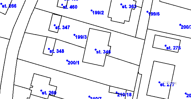 Parcela st. 346 v KÚ Český Herálec, Katastrální mapa