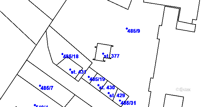 Parcela st. 377 v KÚ Český Herálec, Katastrální mapa