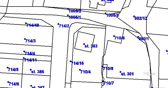 Parcela st. 383 v KÚ Český Herálec, Katastrální mapa