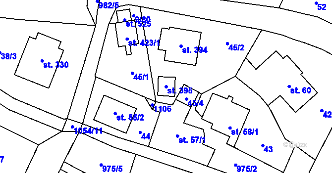 Parcela st. 395 v KÚ Český Herálec, Katastrální mapa