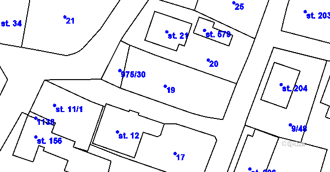 Parcela st. 19 v KÚ Český Herálec, Katastrální mapa