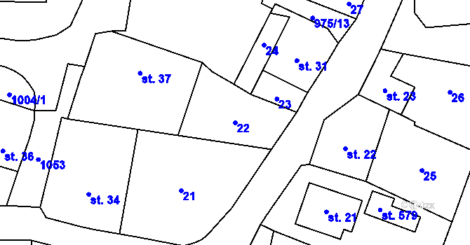 Parcela st. 22 v KÚ Český Herálec, Katastrální mapa