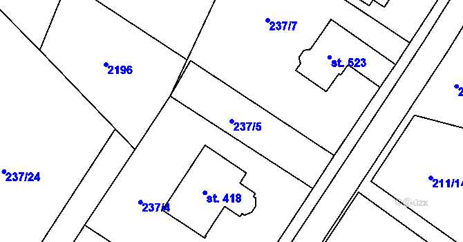 Parcela st. 237/5 v KÚ Český Herálec, Katastrální mapa