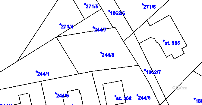 Parcela st. 244/8 v KÚ Český Herálec, Katastrální mapa