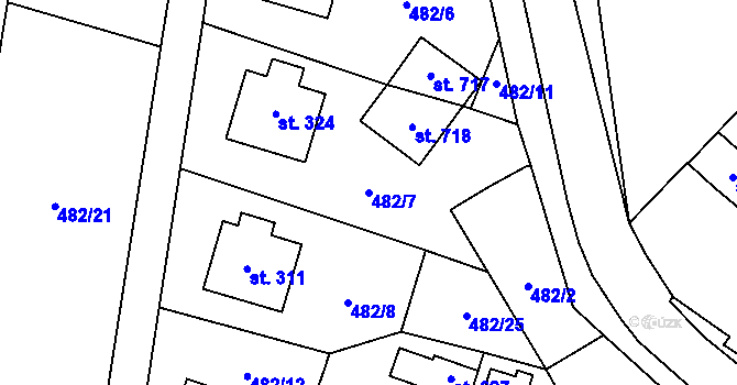 Parcela st. 482/7 v KÚ Český Herálec, Katastrální mapa