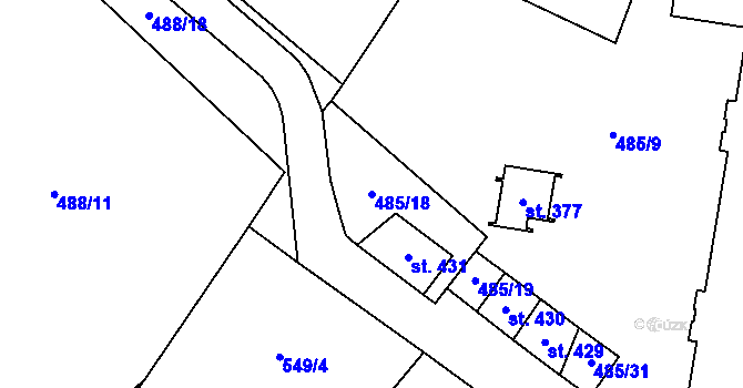 Parcela st. 485/18 v KÚ Český Herálec, Katastrální mapa