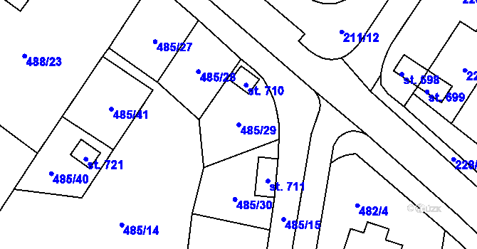 Parcela st. 485/29 v KÚ Český Herálec, Katastrální mapa