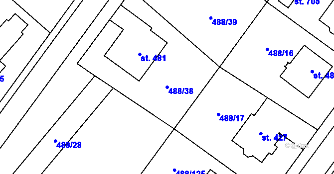 Parcela st. 488/38 v KÚ Český Herálec, Katastrální mapa