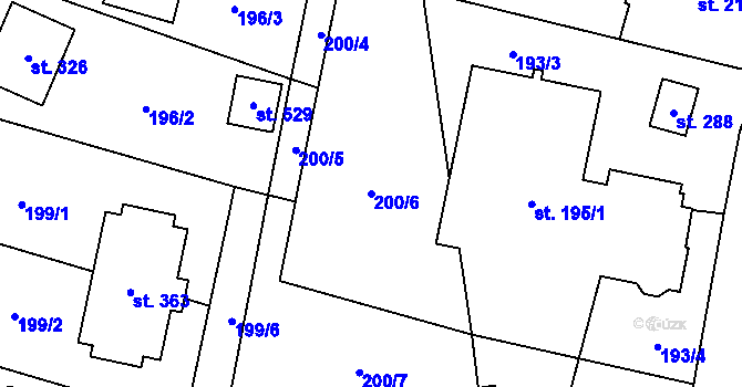 Parcela st. 200/6 v KÚ Český Herálec, Katastrální mapa