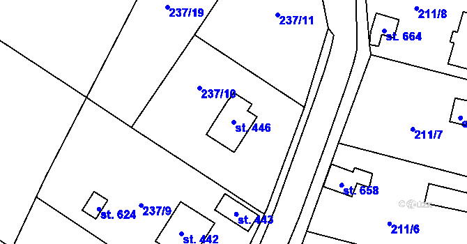 Parcela st. 446 v KÚ Český Herálec, Katastrální mapa