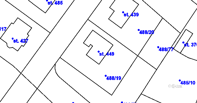 Parcela st. 449 v KÚ Český Herálec, Katastrální mapa