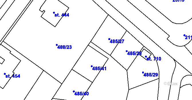 Parcela st. 485/42 v KÚ Český Herálec, Katastrální mapa