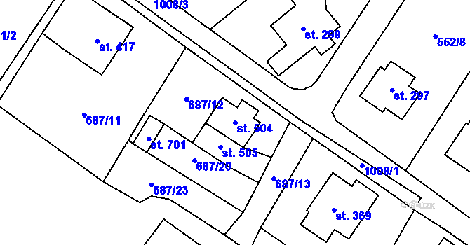 Parcela st. 504 v KÚ Český Herálec, Katastrální mapa