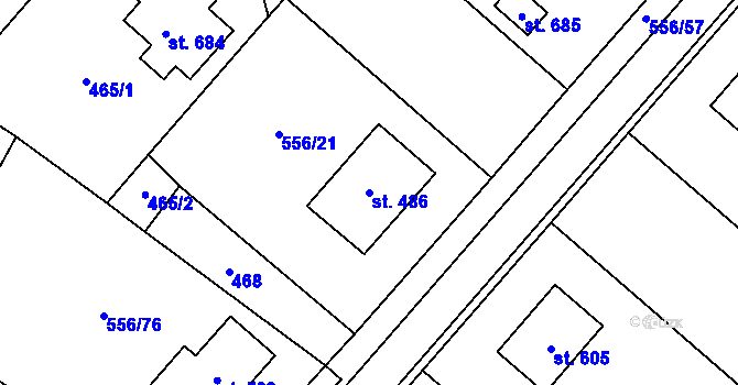 Parcela st. 486 v KÚ Český Herálec, Katastrální mapa
