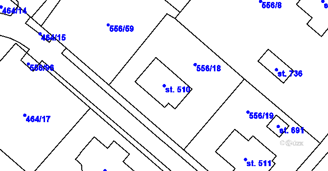 Parcela st. 510 v KÚ Český Herálec, Katastrální mapa